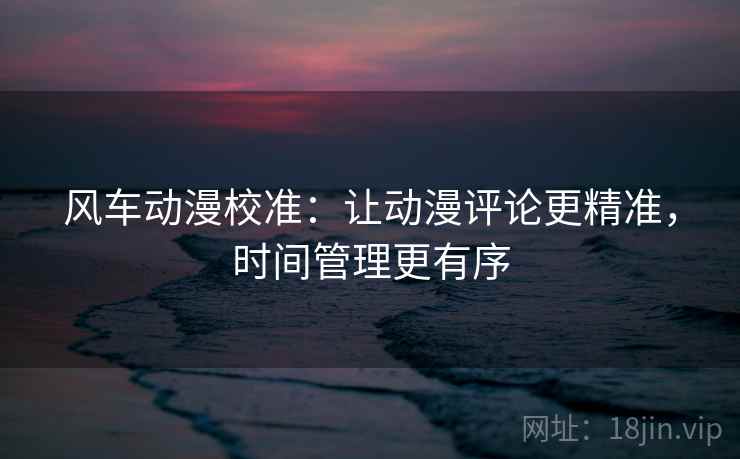 风车动漫校准：让动漫评论更精准，时间管理更有序