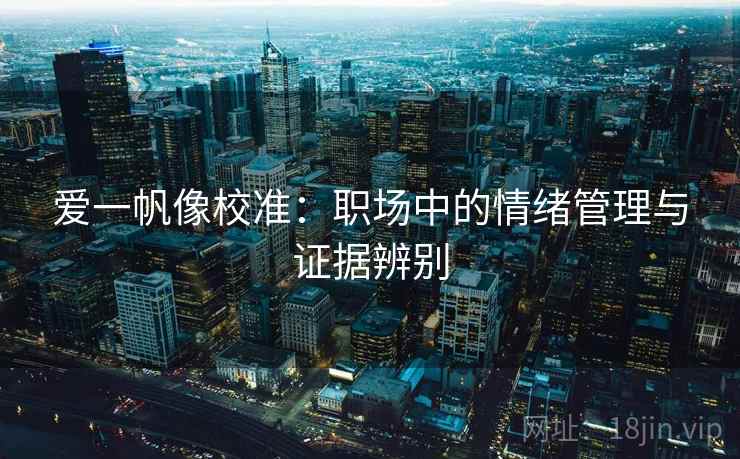 爱一帆像校准：职场中的情绪管理与证据辨别